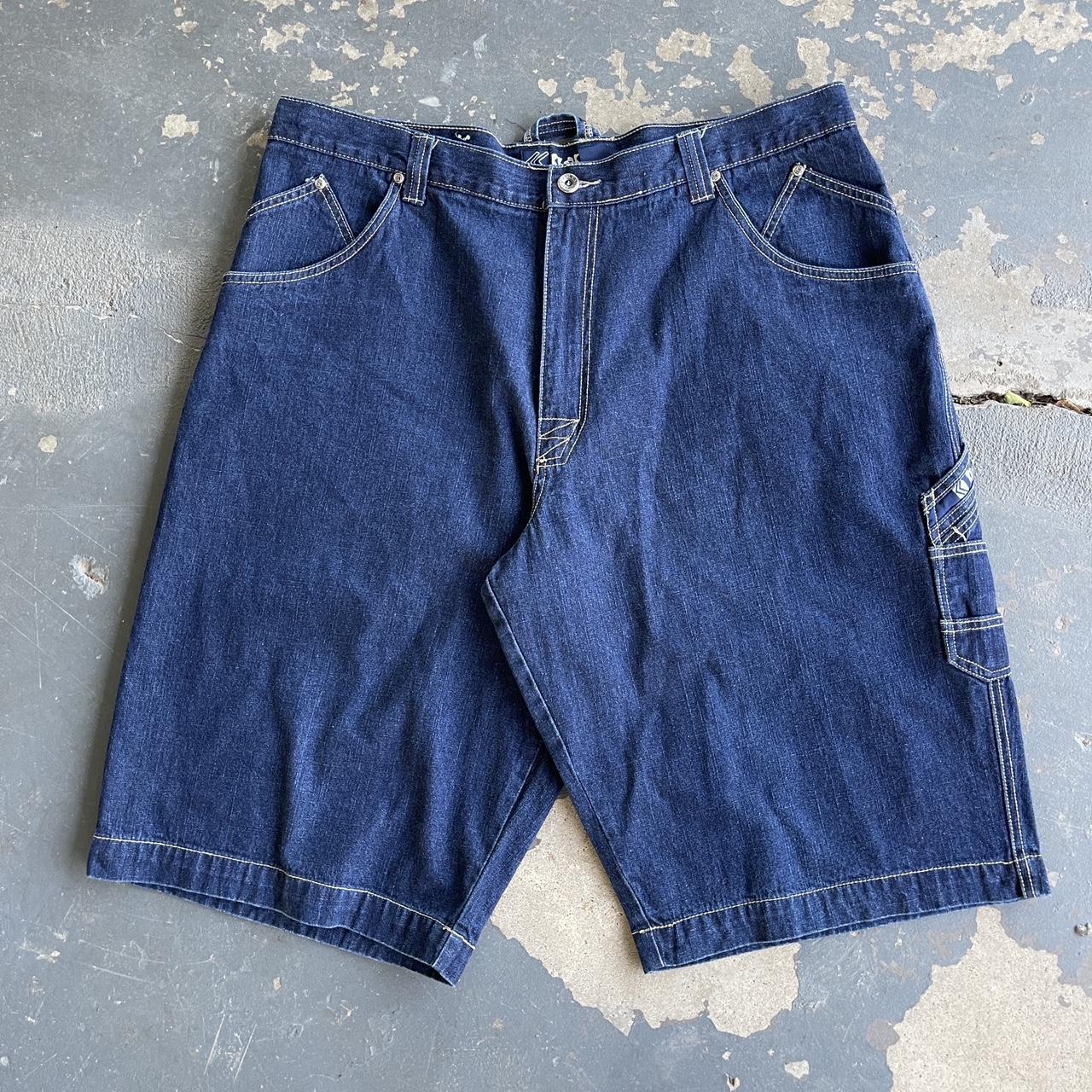 Y2K Baggy Jean Shorts -great condition -dark wash... - Depop