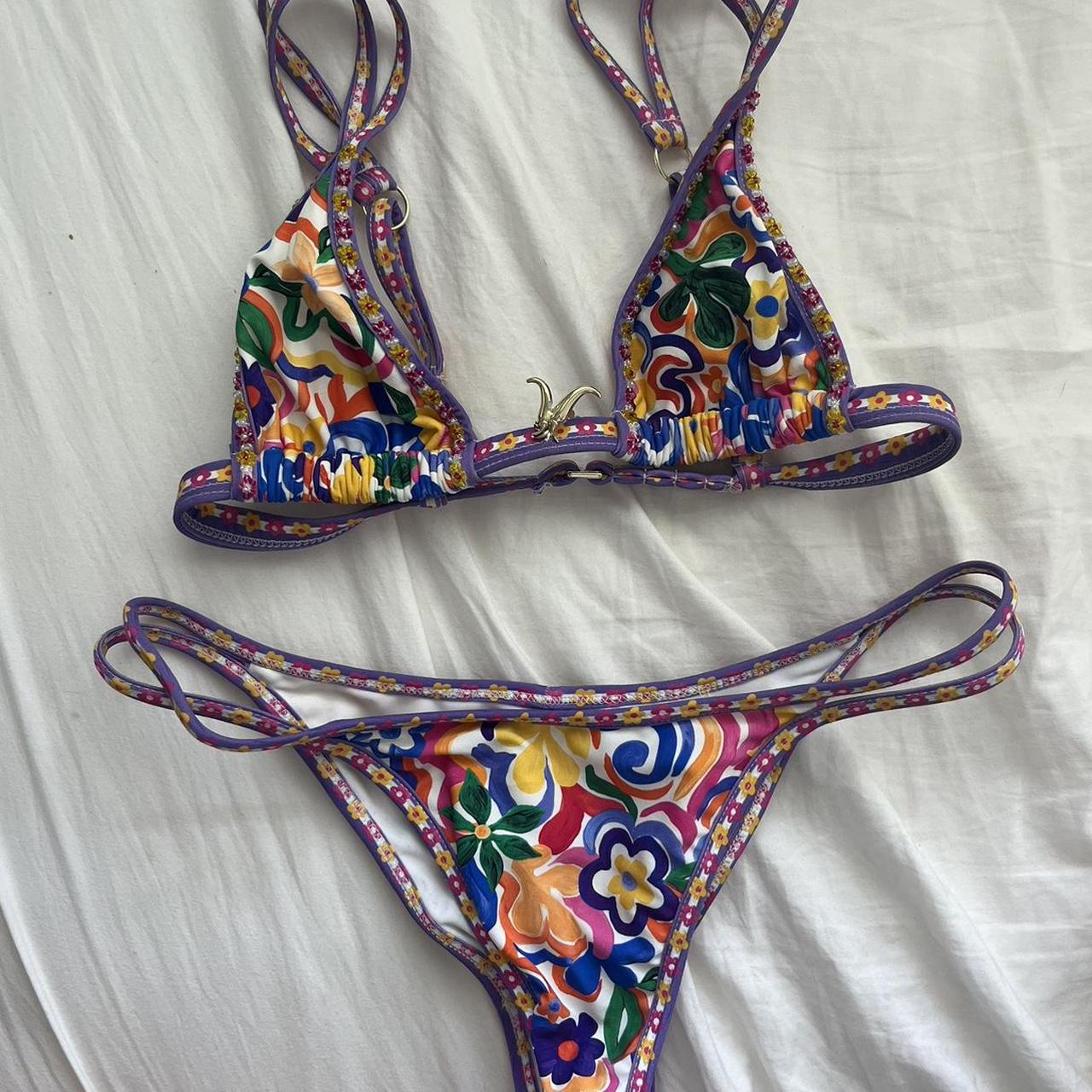 bydee bikini set prague top & bottoms in salsa. both... - Depop