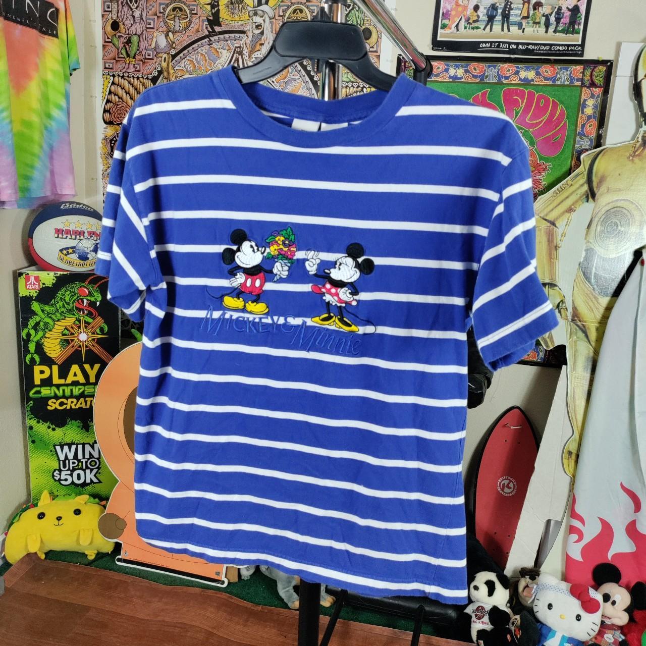 Minnie mouse stripped shirt Disney medium... - Depop