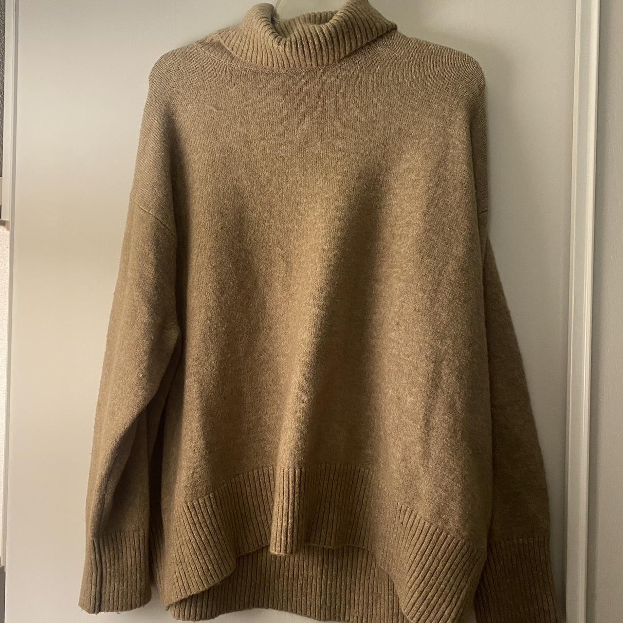 H&M Beige Turtle Neck Sweater Size XXL, fits L-XXL... - Depop