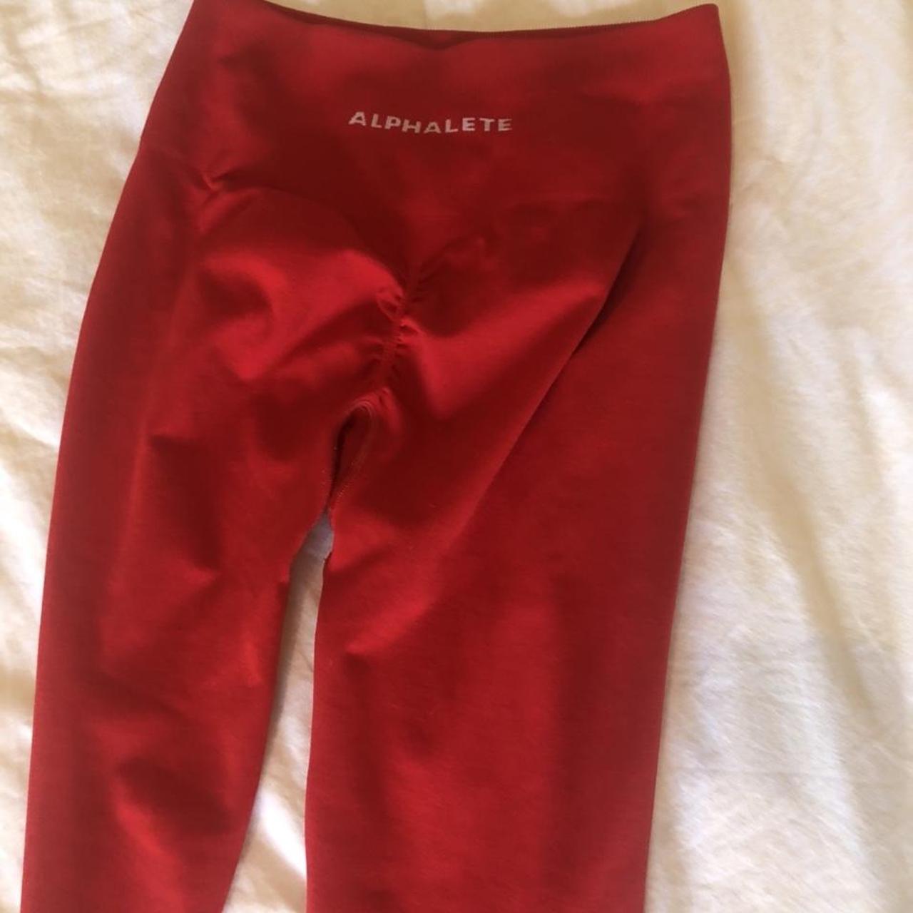 red alphalete amplify gym leggings Depop