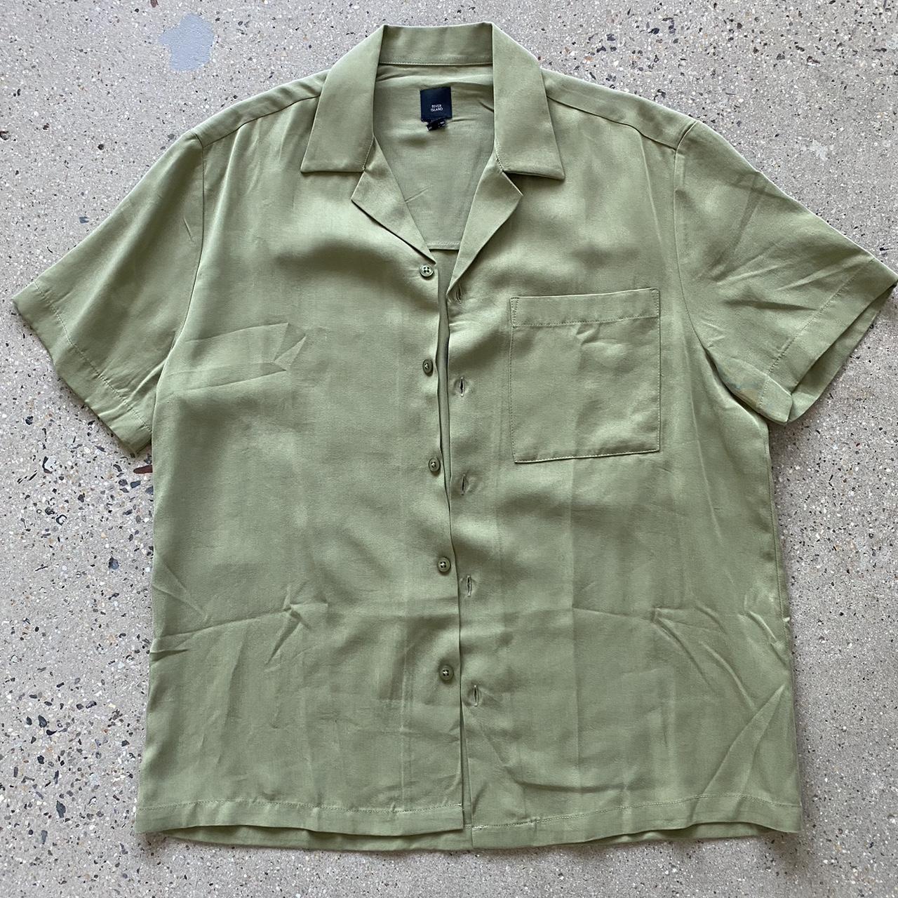 River Island Men's Green Shirt