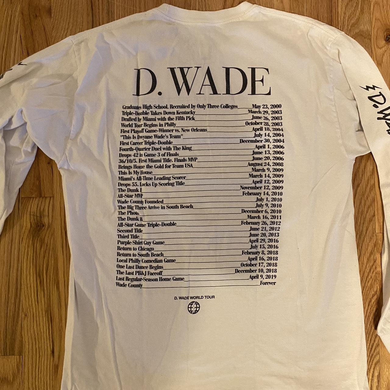 Dwyane Wade World Tour Bleacher Report Long Sleeve T Shirt Medium White D  Wade