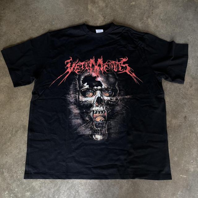 Vetements heavy metal skull logo oversized - Depop