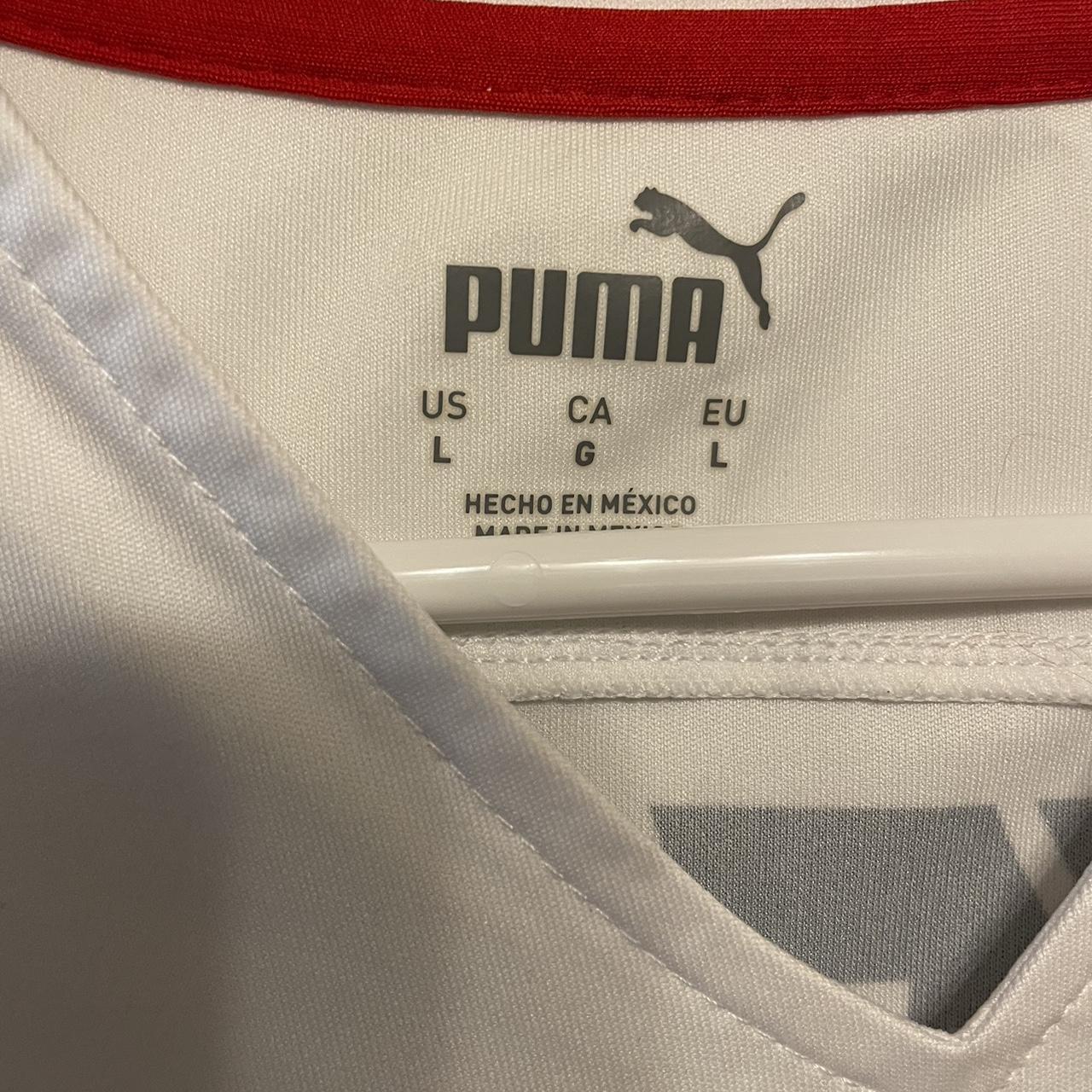 Puma Men's White and Red T-shirt | Depop
