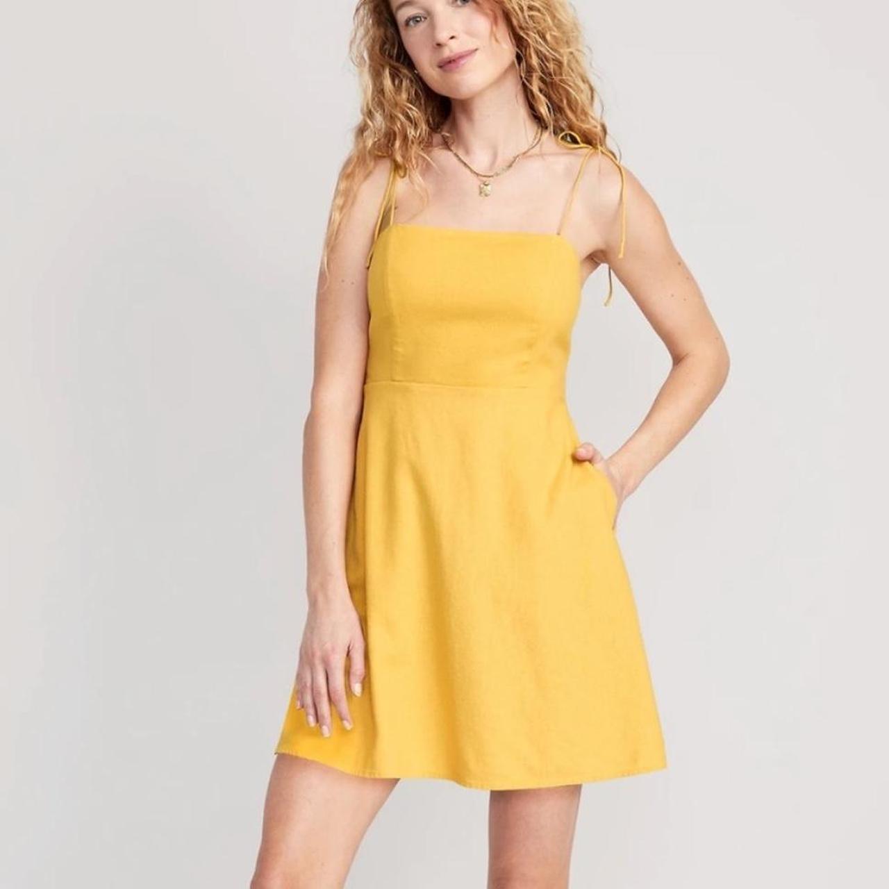 Navy & yellow dress best sale