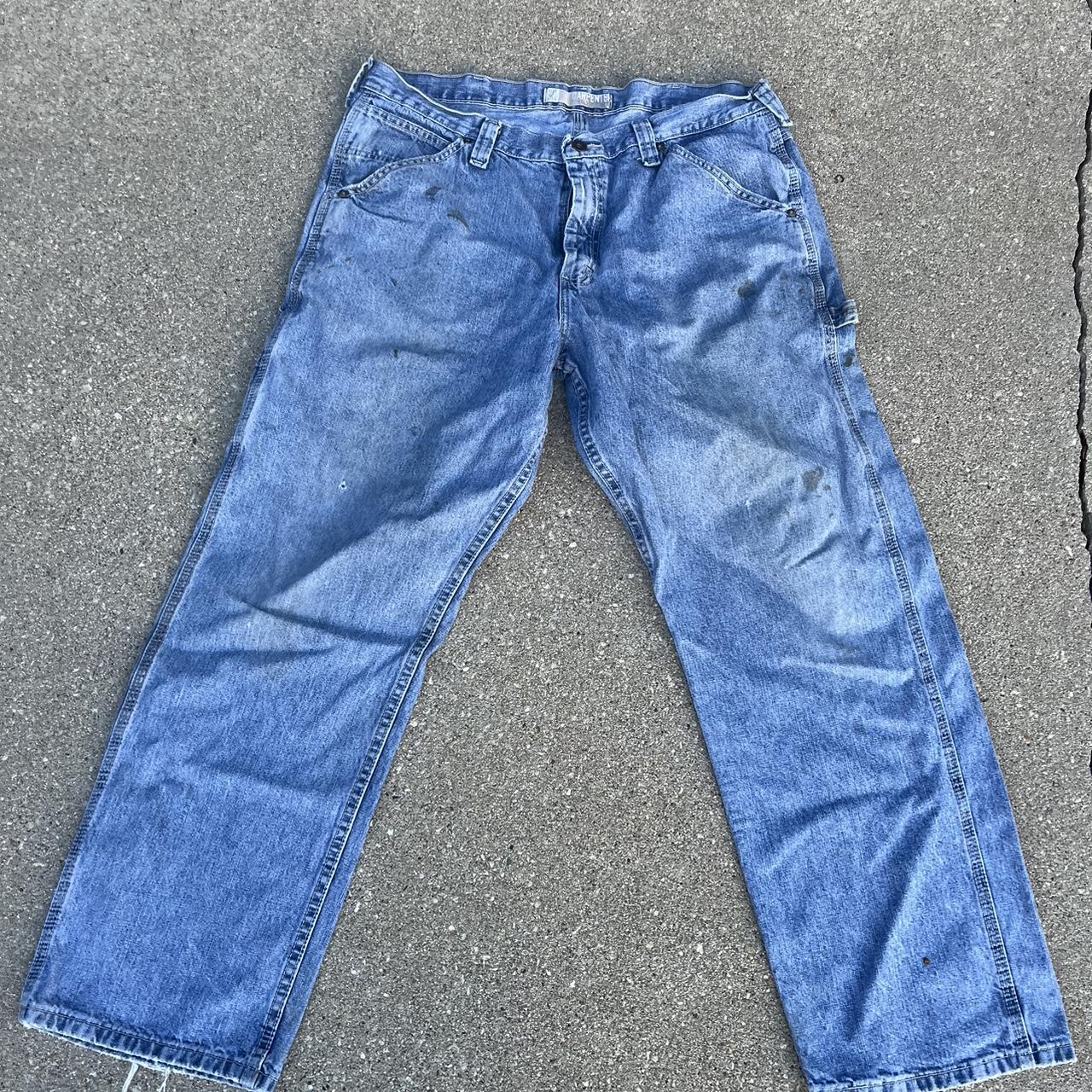 Vintage lee carpenter jeans Size 38x30 Distressing... - Depop