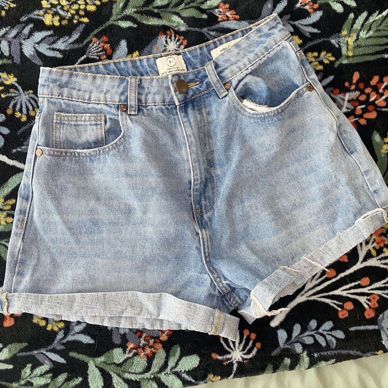 High waisted jean shorts From cotton on Size 6 In... Depop