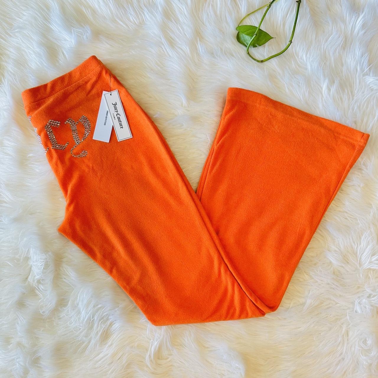 Juicy Couture Orange shops Rhinestone Terrycloth Flared Pants!