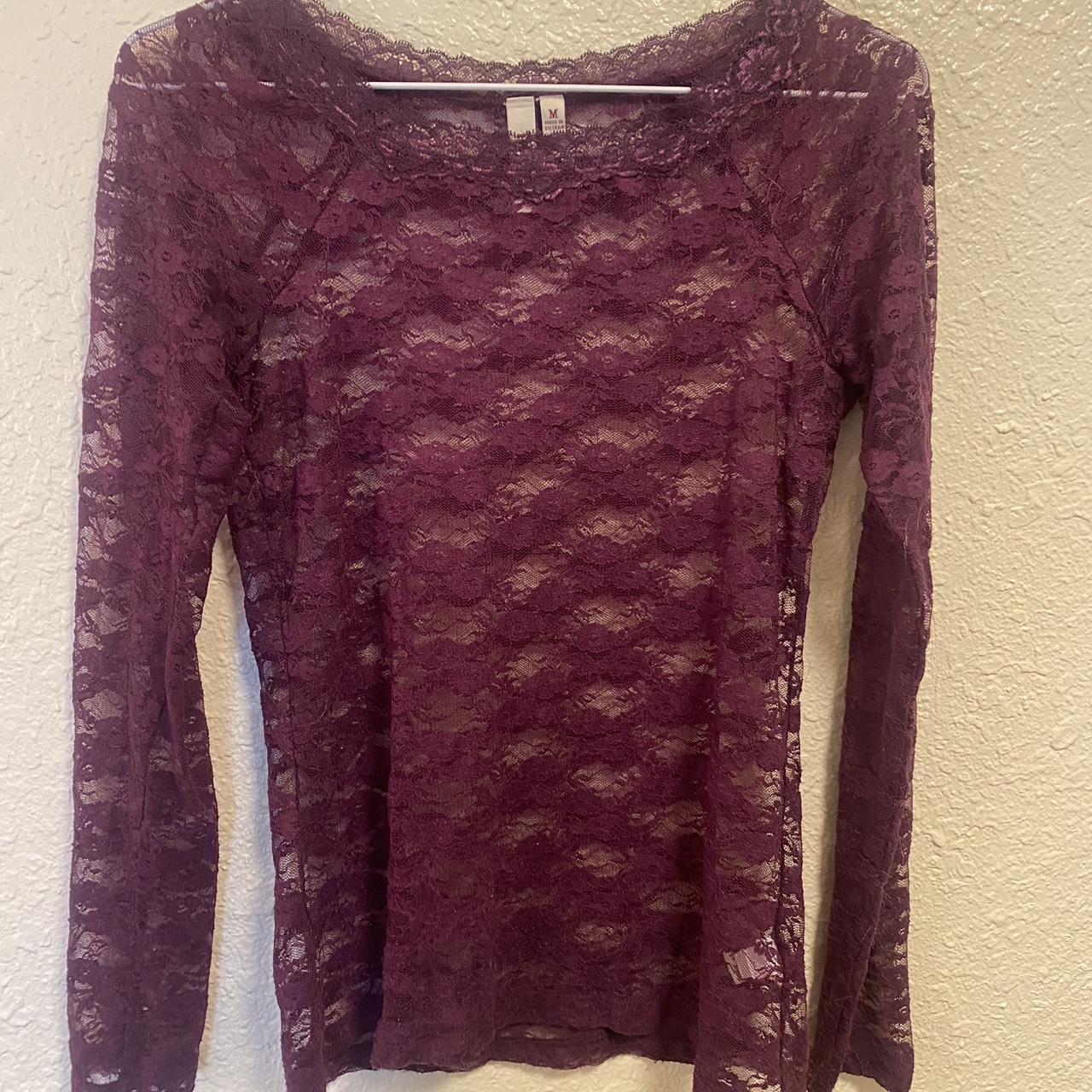 *̥˚Magenta Lace Top *̥˚ *perfect for layering *just... - Depop