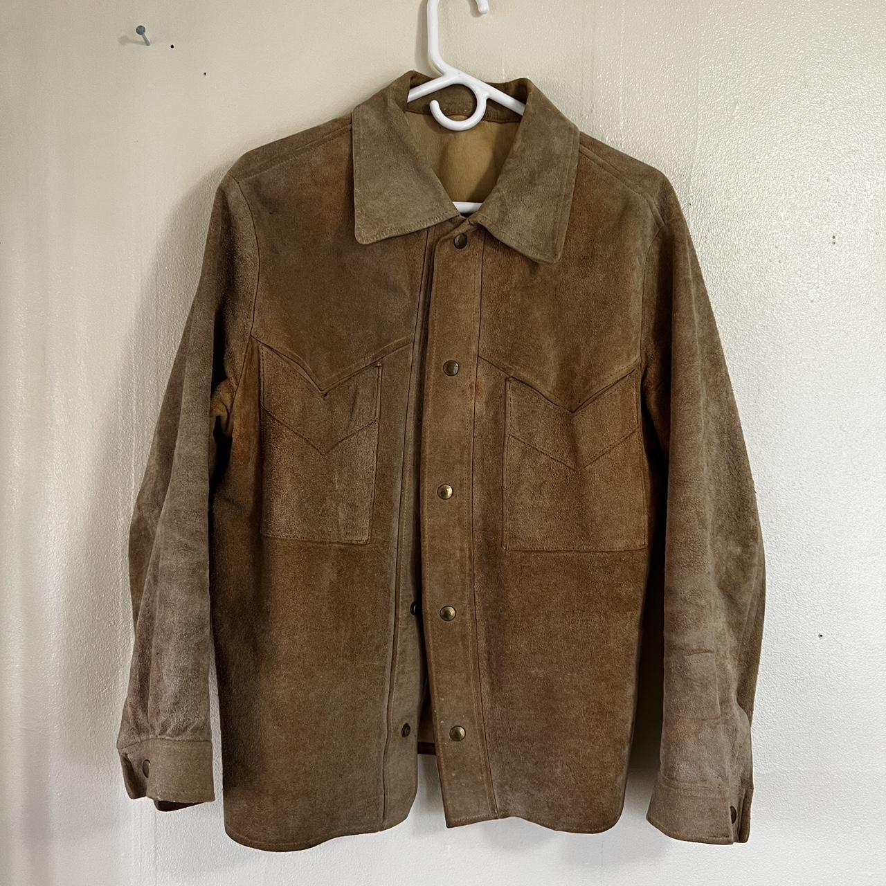 Vintage 70s Suede Leather Jacket Western Style , Made...