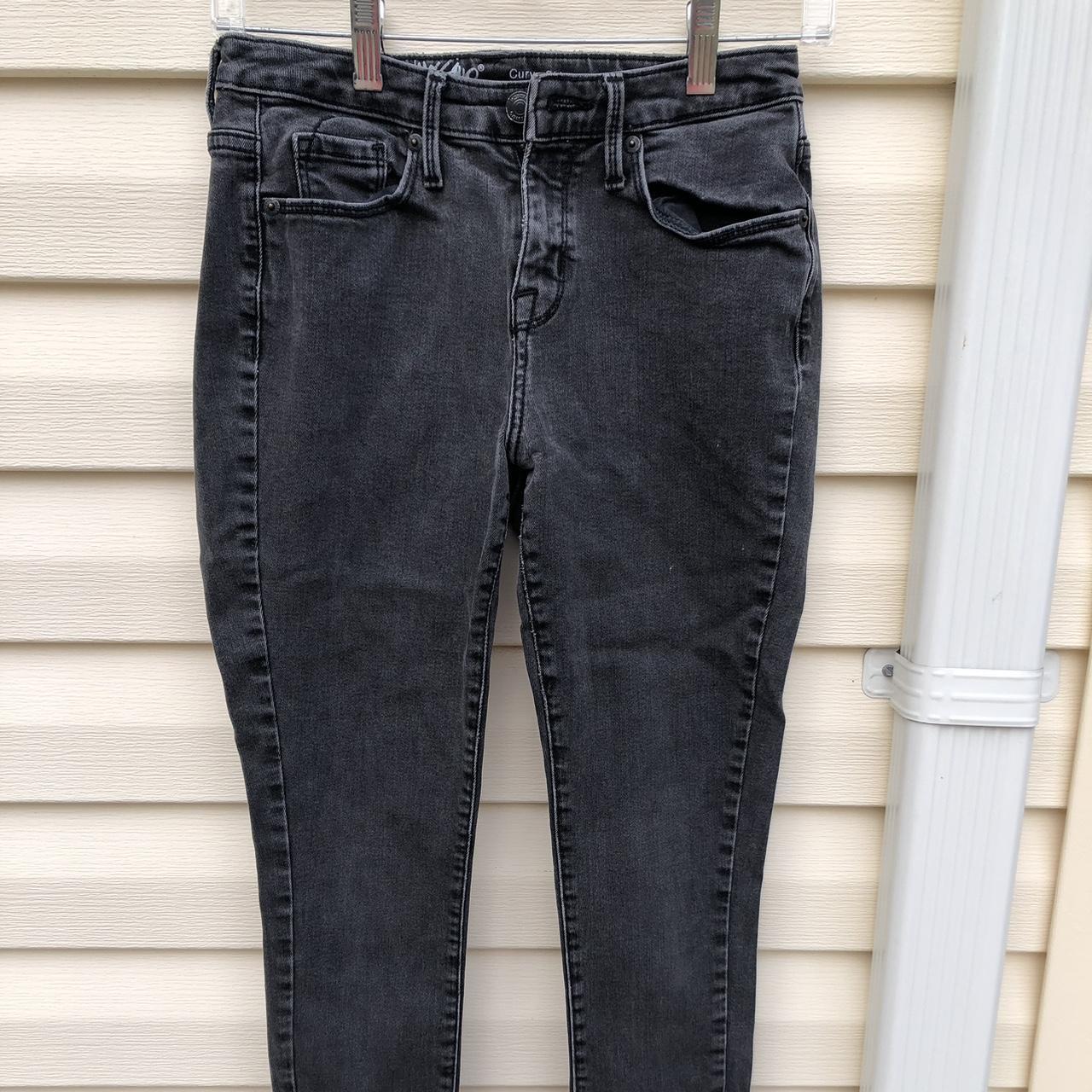 Black/gray denim curvy skinny jeans, 0/S 25 - Depop