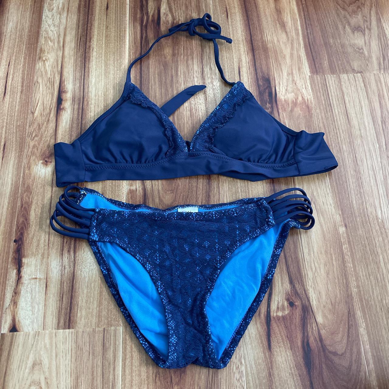Target Blue Lace Bathing Suit, Top: Size M,