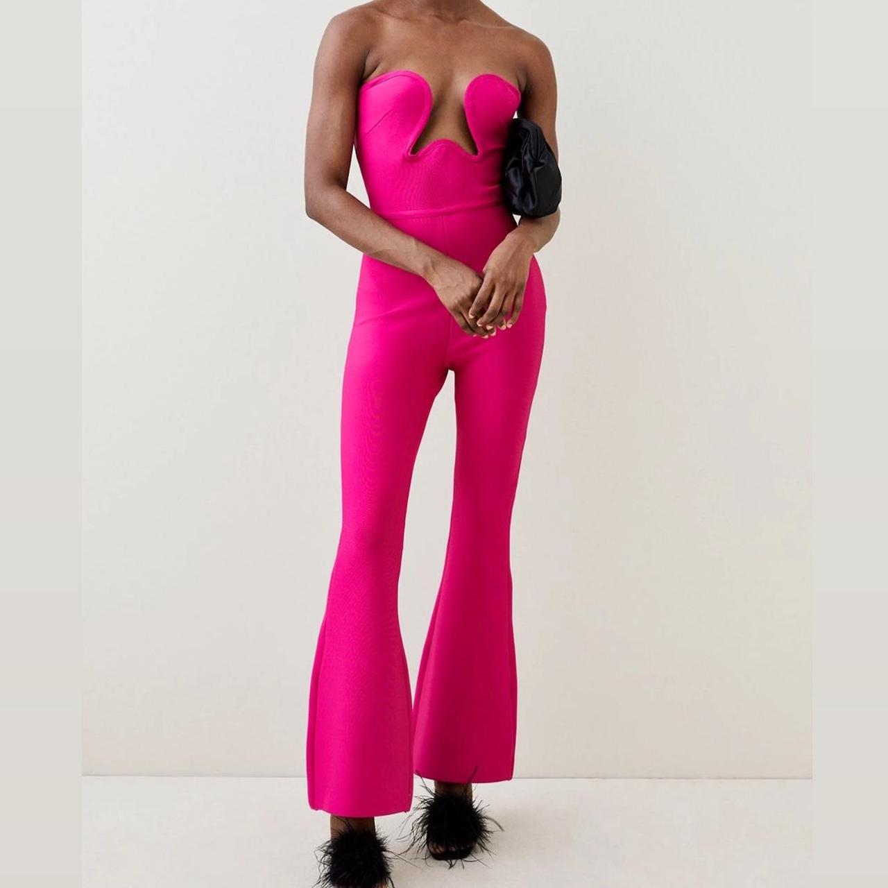 Karen Millen Women's Pink Jumpsuit Depop