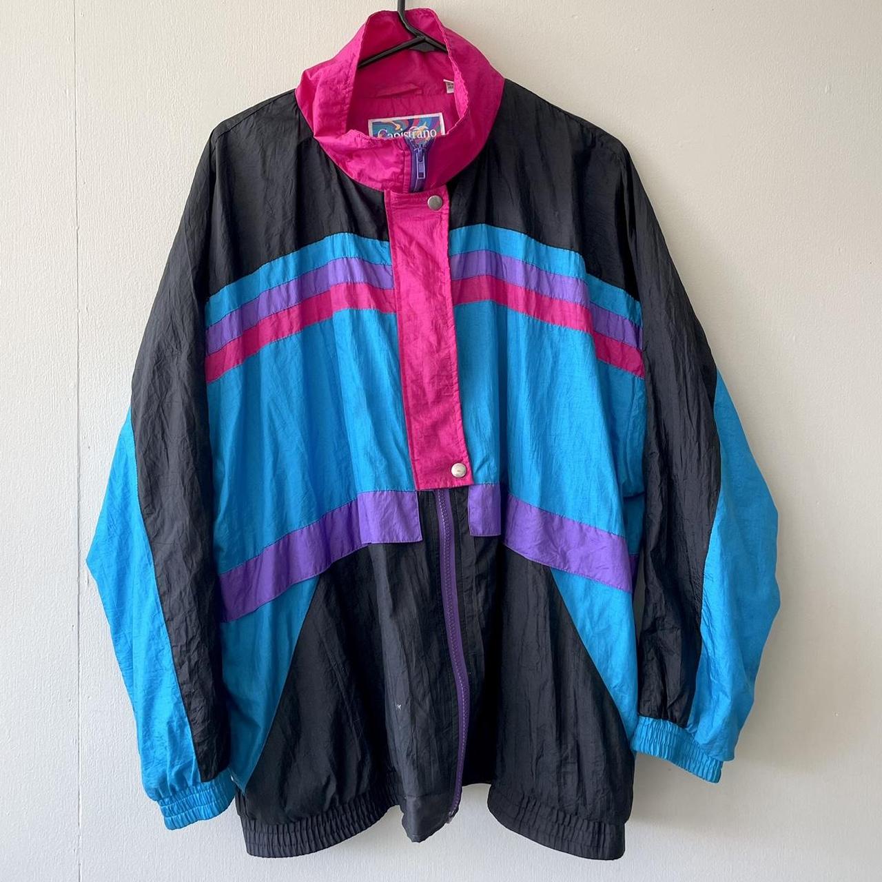 Color Block Vintage 80s Windbreaker Jacket