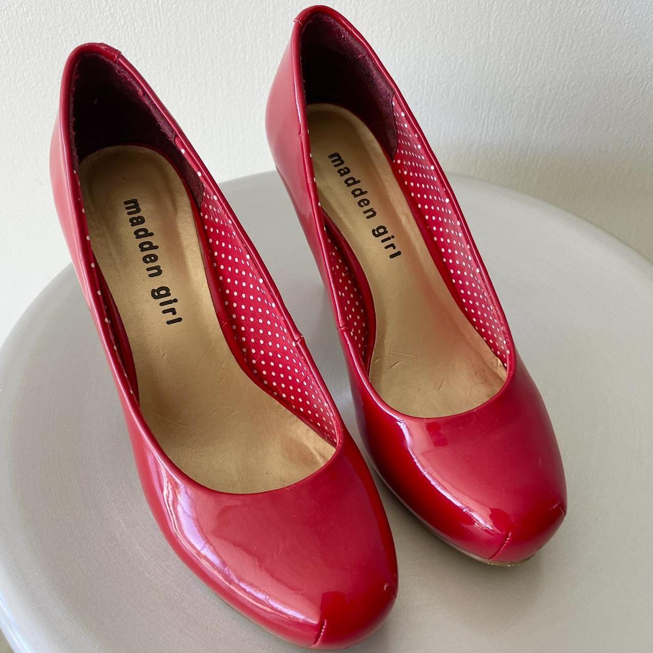 Red patent leather pumps + FREE SHIPPING