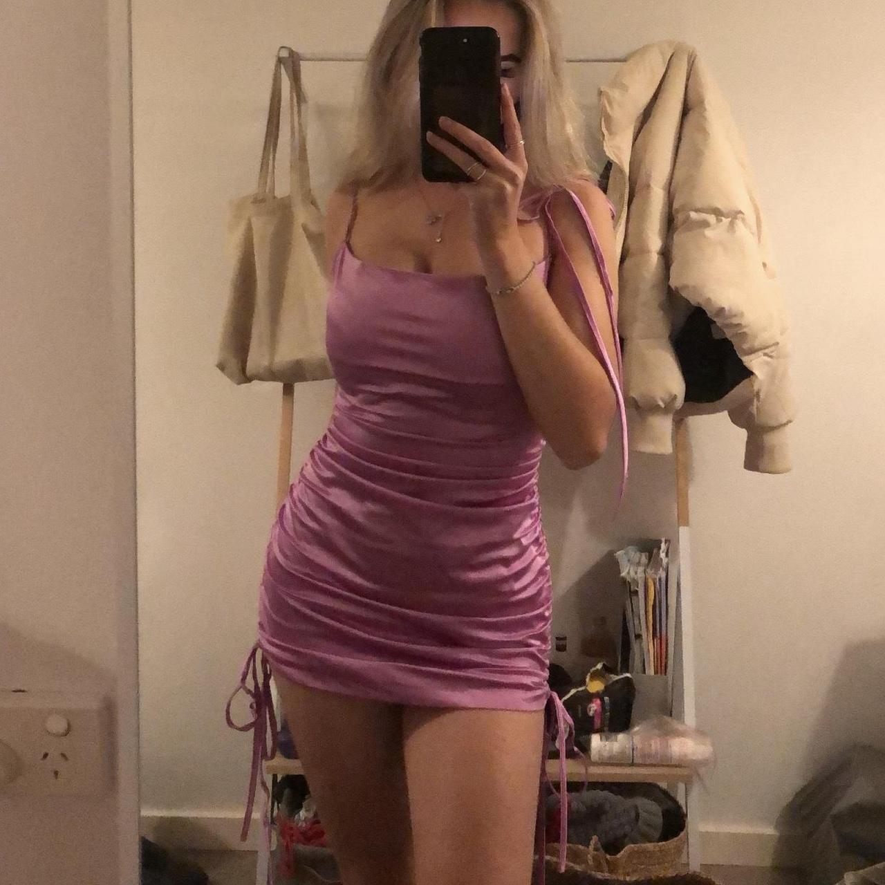Pink party mini dress Really slight discolouration... - Depop