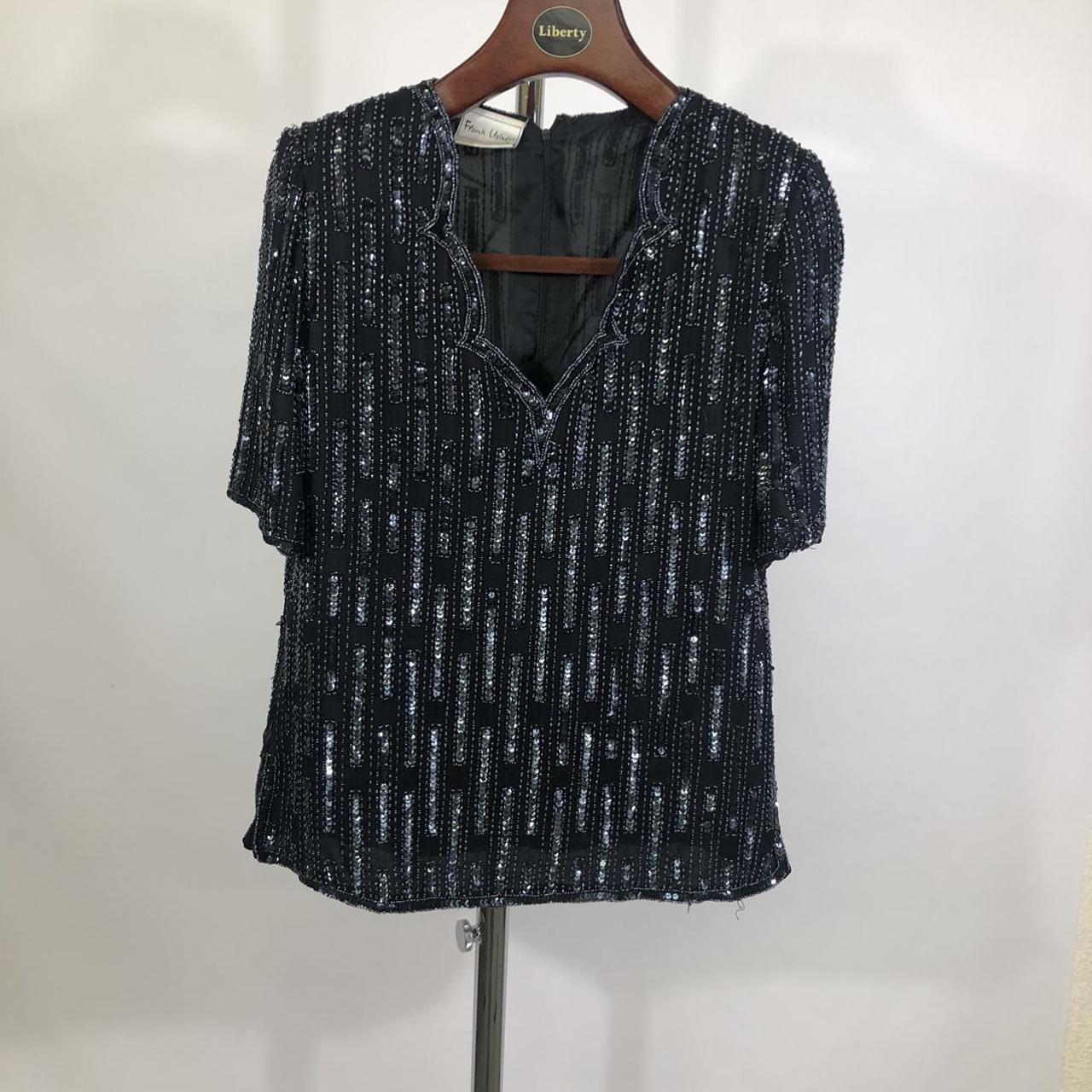 Women's Black and Grey Blouse | Depop