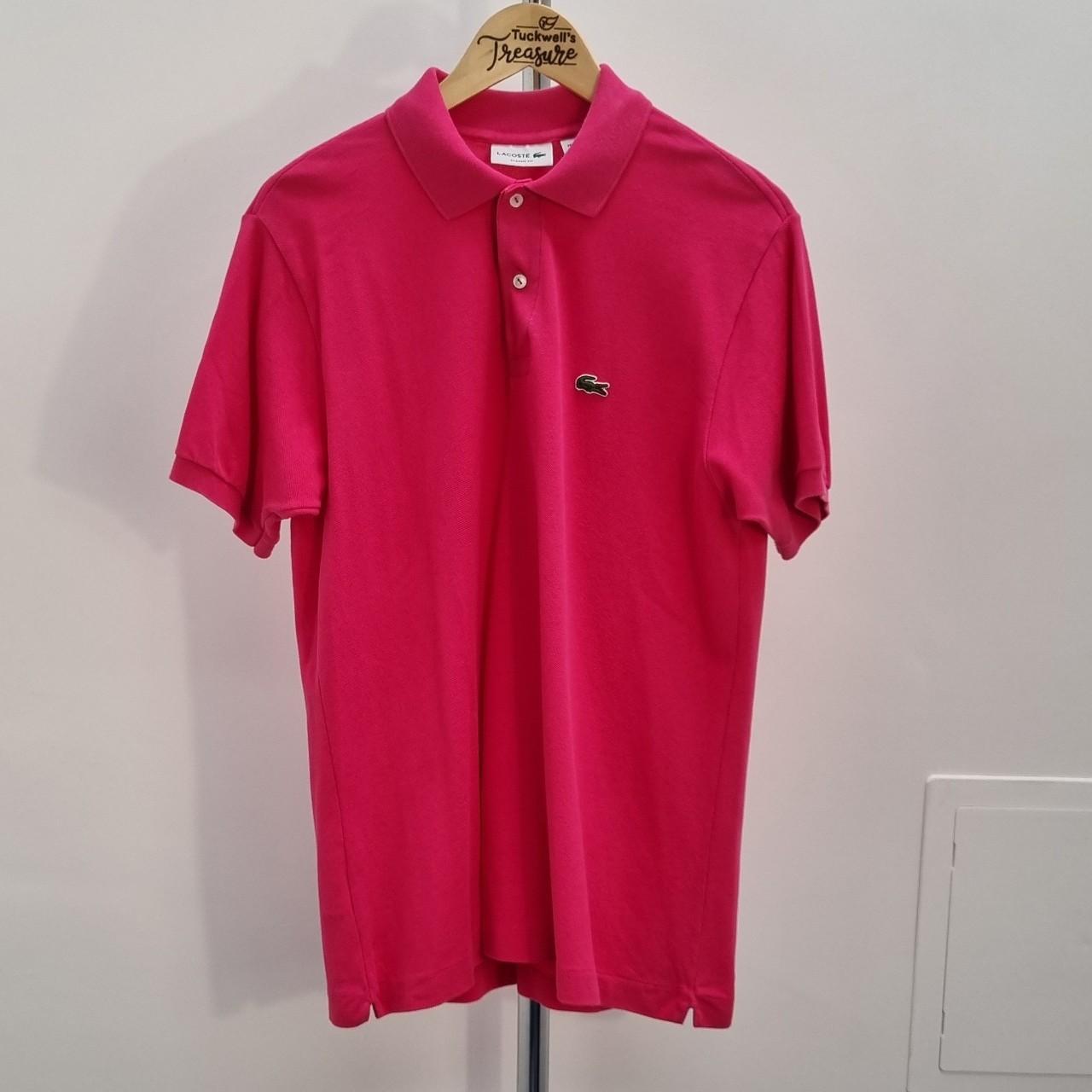 Lacoste Polo shirt Pink Size FR S USL Pit to Pit 21... - Depop