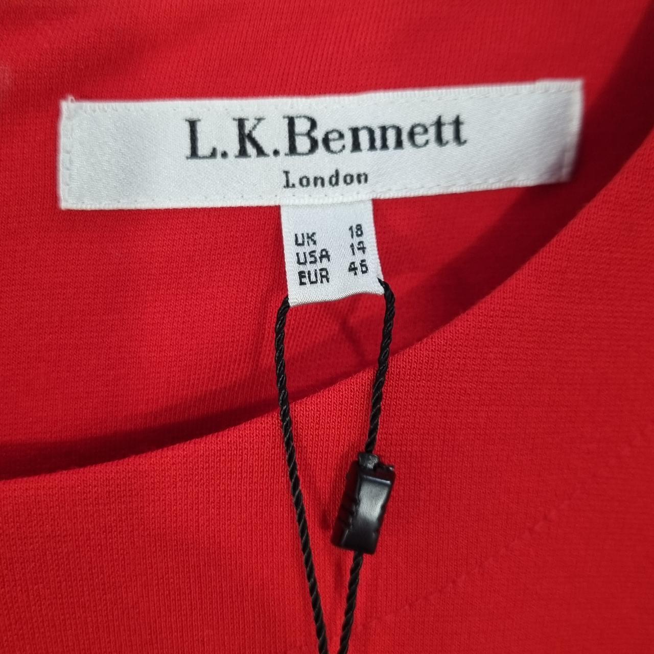L.K. Bennett DR Case Tomato Red dress Gold button... - Depop