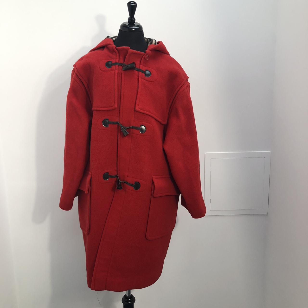 Burberry duffle cheap coat red