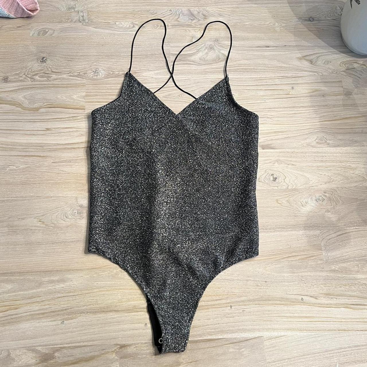 House of Harlow Women's Silver and Black Bodysuit