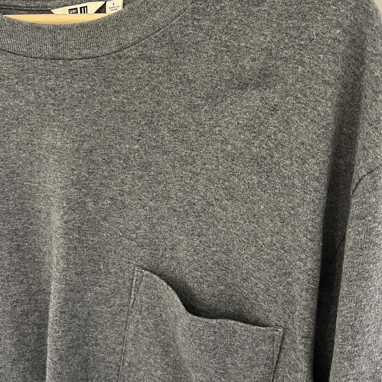 Uniqlo U dark grey oversized tshirt Size Large In... - Depop