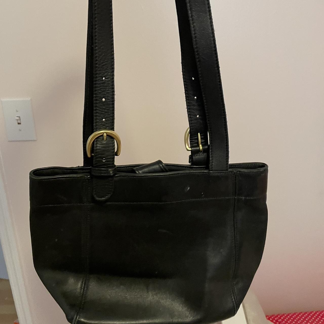 coach black leather tote bag