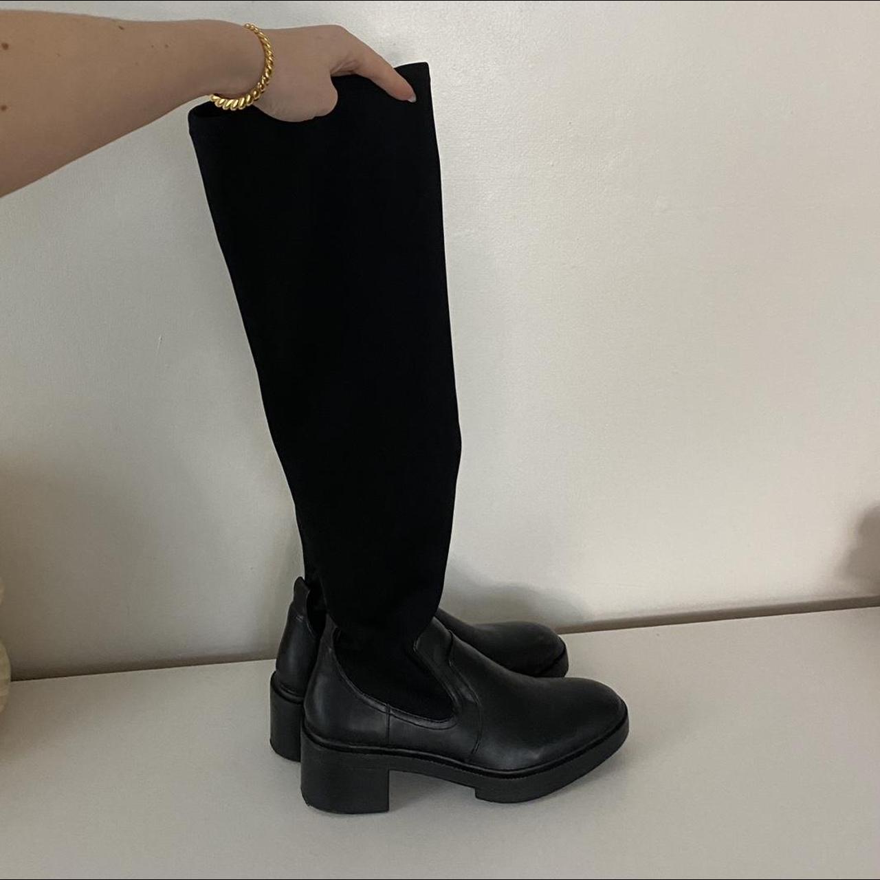 Sock boots black on sale zara