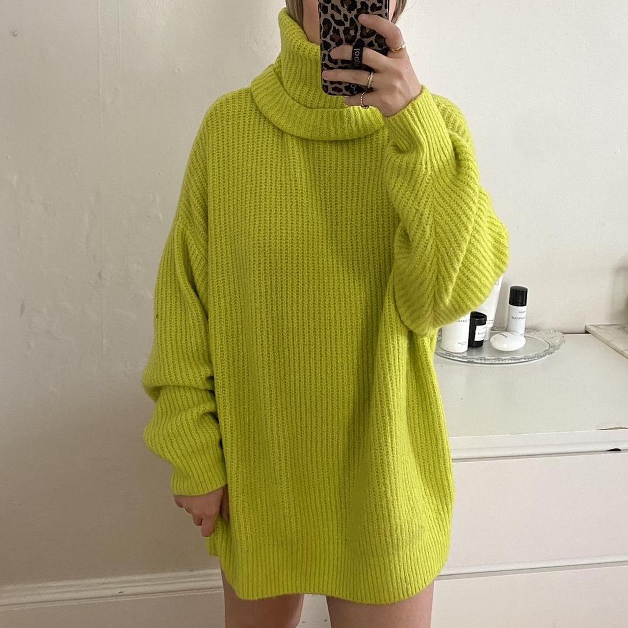 Zara Green Oversized turtleneck sweater super. Depop