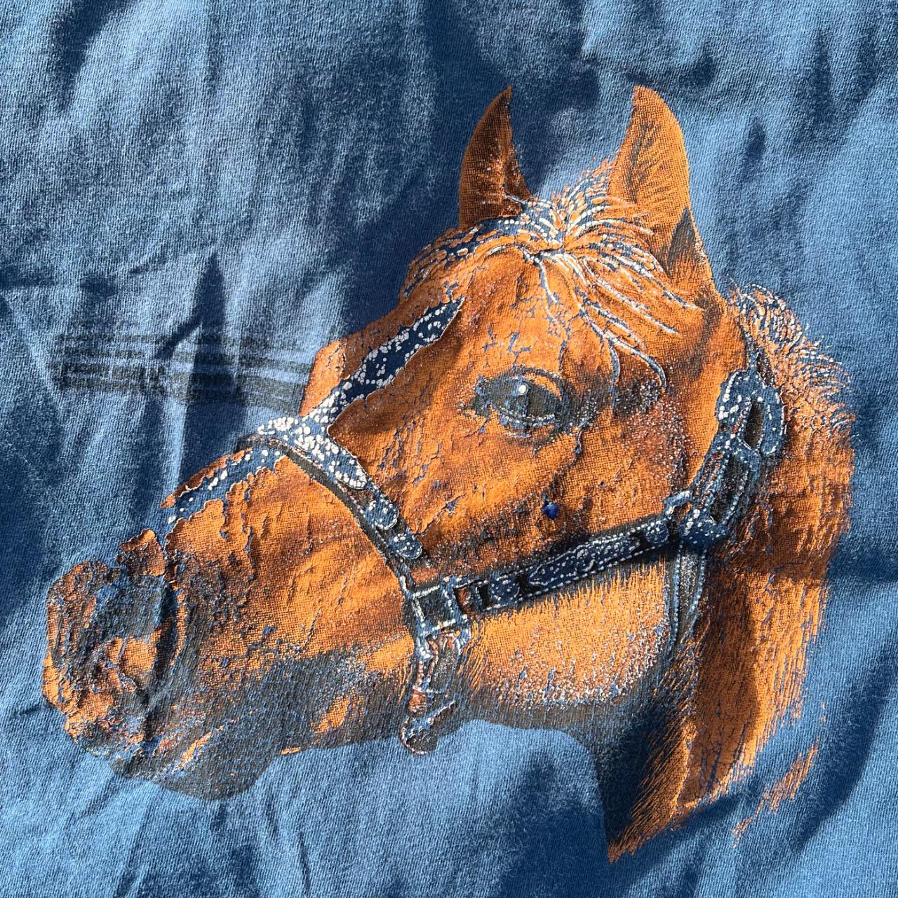 Vintage 90s Western Thoroughbred Horse Single Stitch...