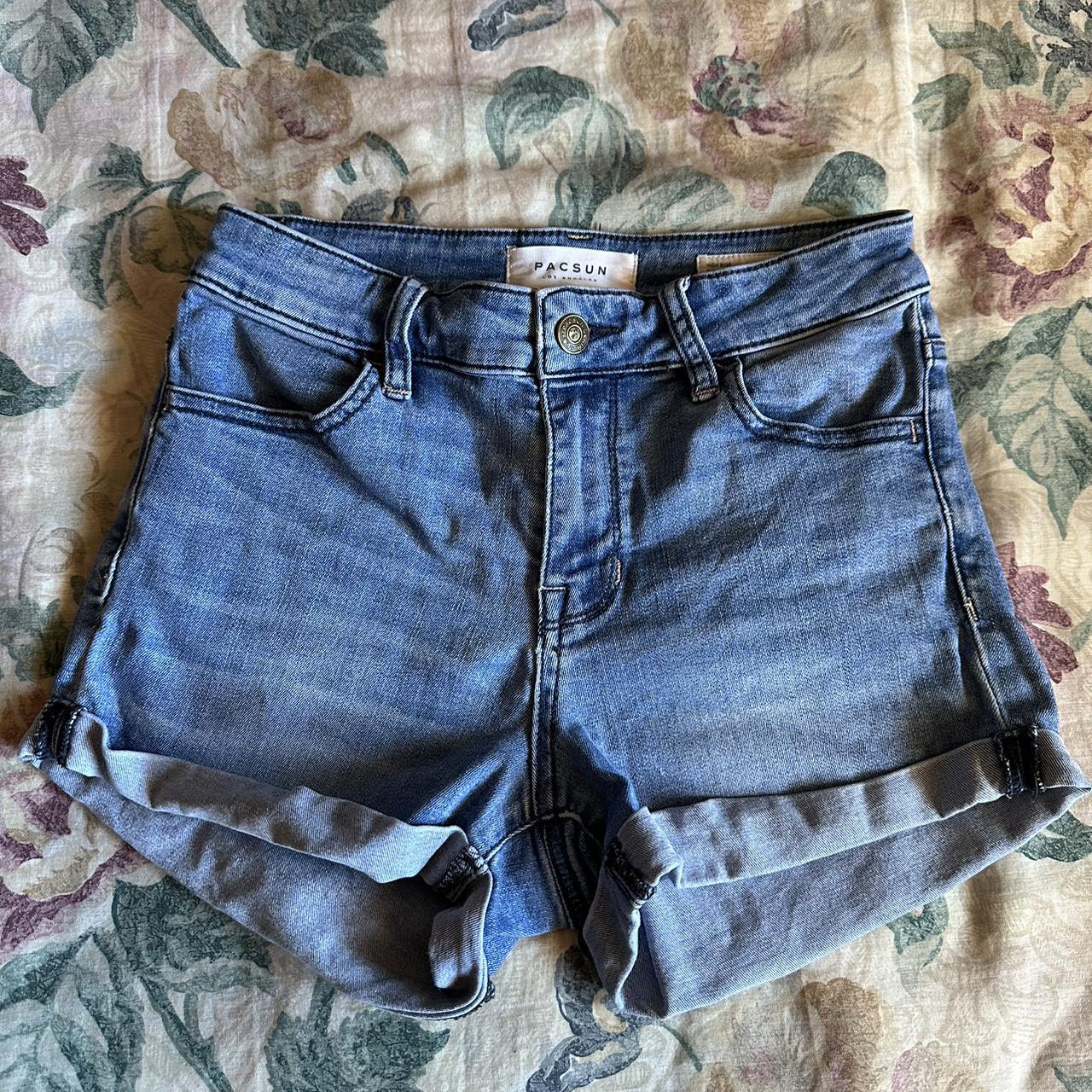 pacsun high rise super stretch shortie size 24... - Depop