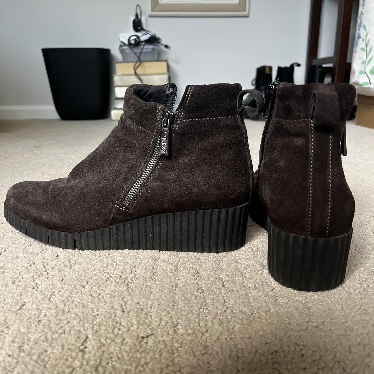 suede wedges booties