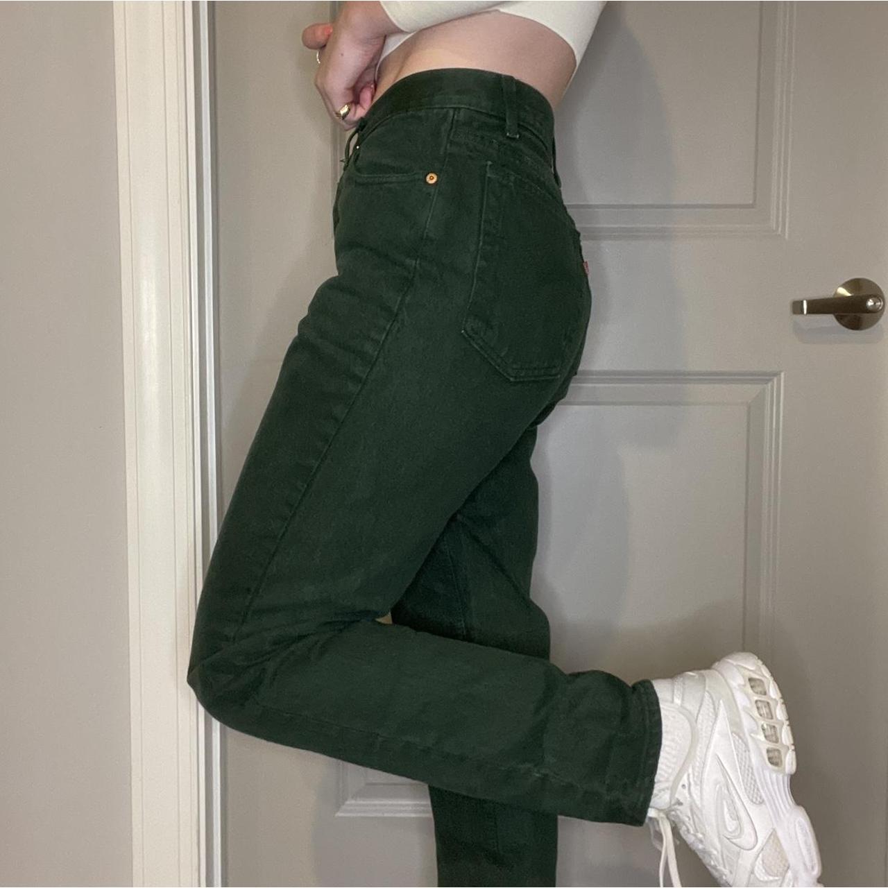 Dark Green Vintage Levi's Jeans highwaisted... Depop