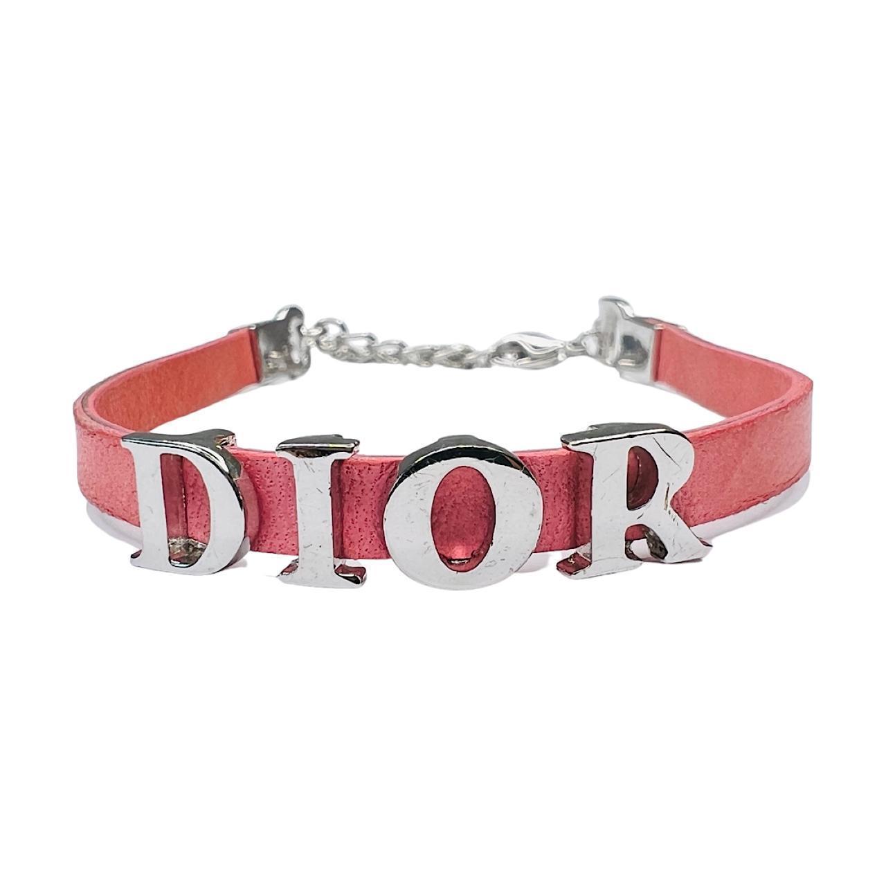 Dior Women's Pink and Silver Jewellery Depop