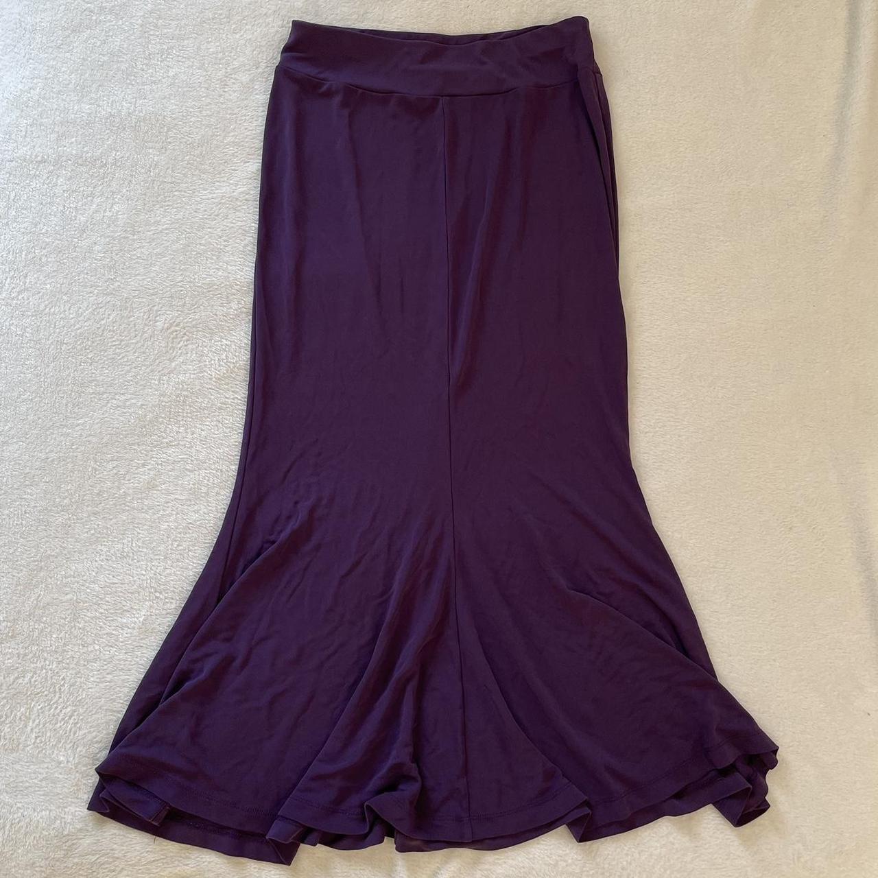 gorgeous purple maxi skirt -drapes over the hips... - Depop