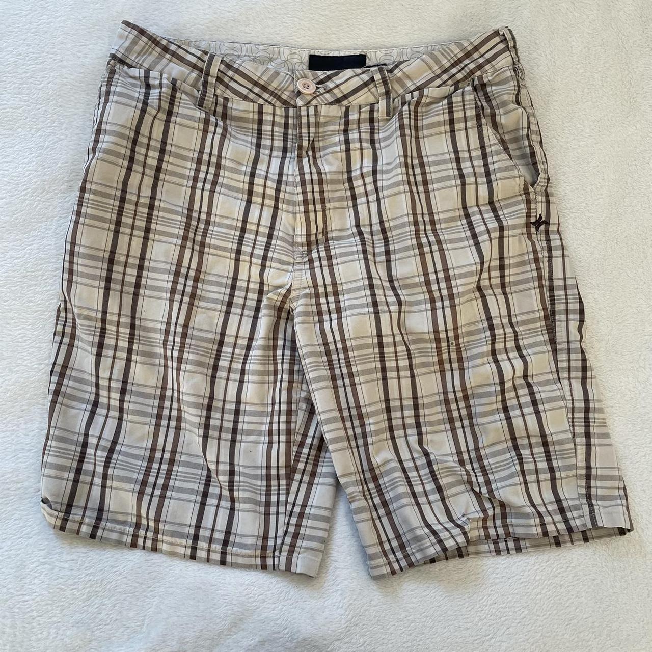 2000s Hurley Baggy Skate Shorts Super Sick Plaid - Depop