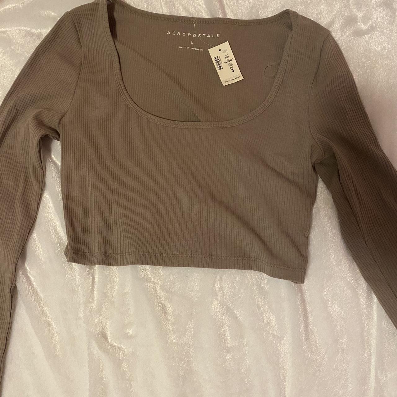 Aeropostale brand new with tag brown long sleeve... - Depop