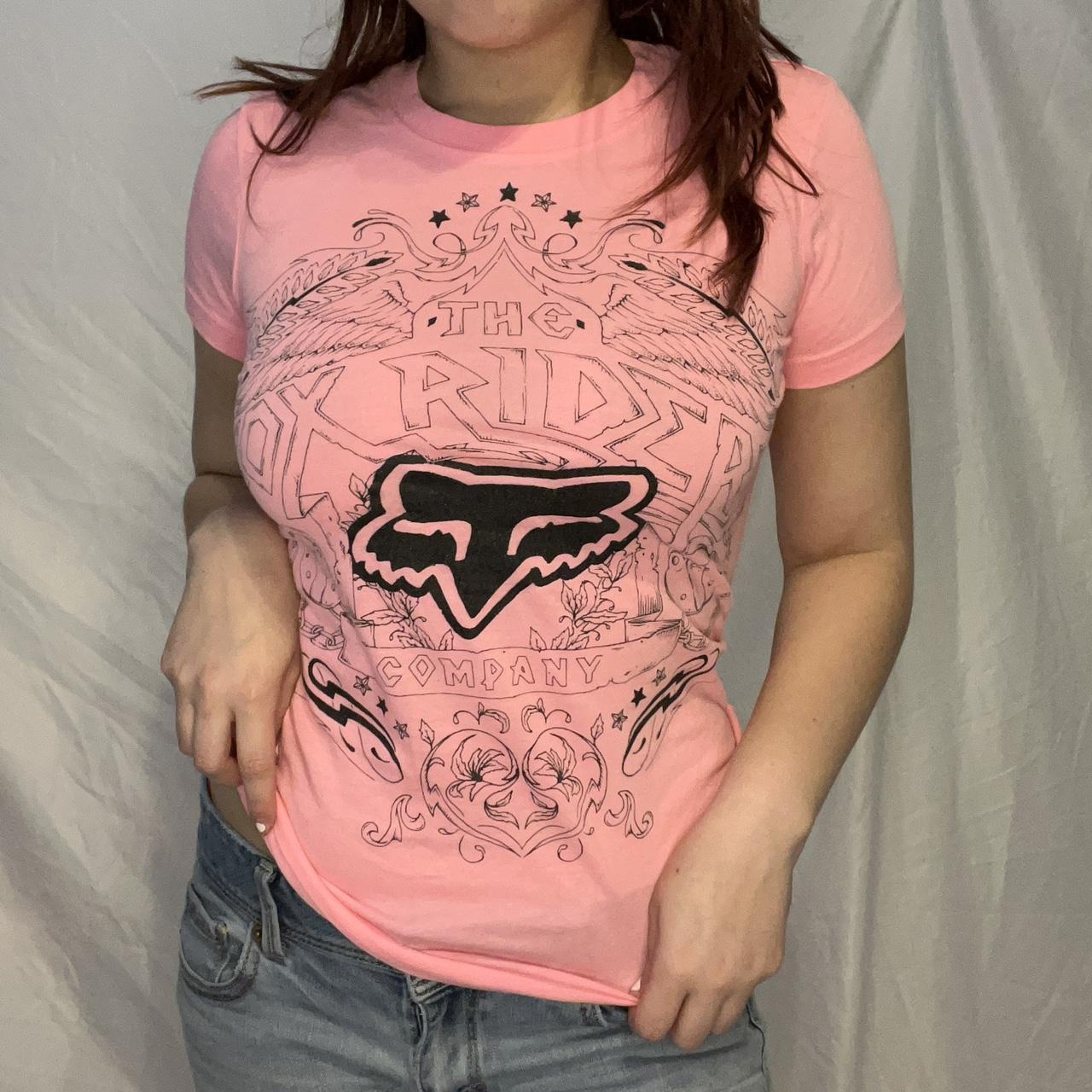 Women's Pink and Black T-shirt