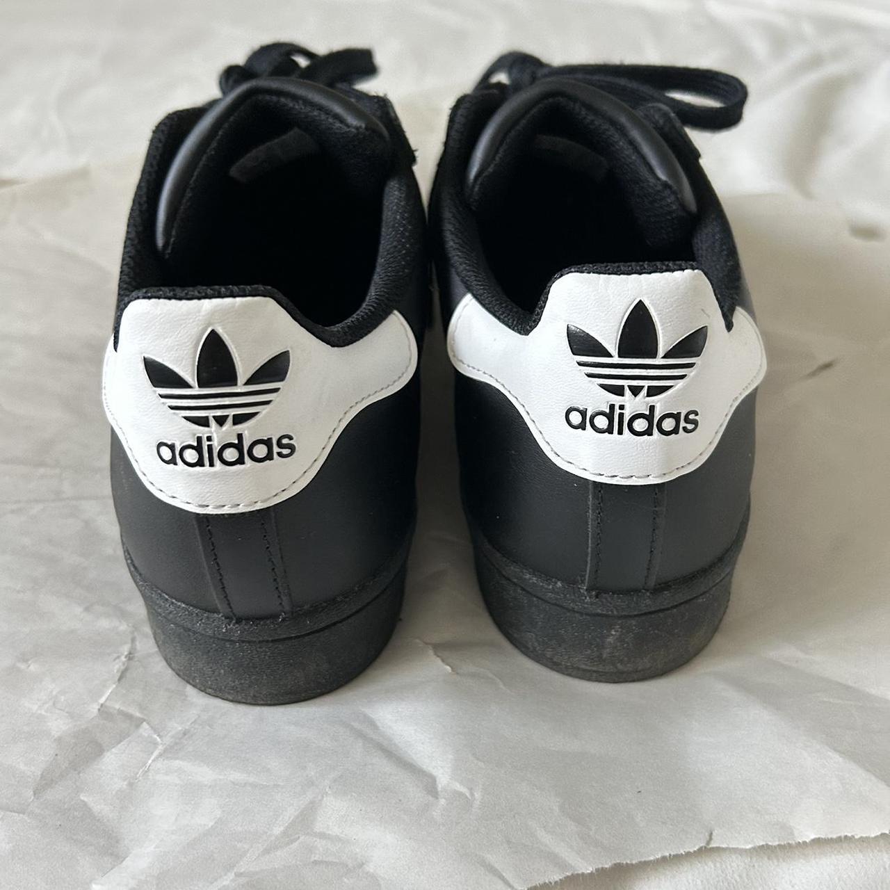 adidas black and white superstar shoes • men size... - Depop