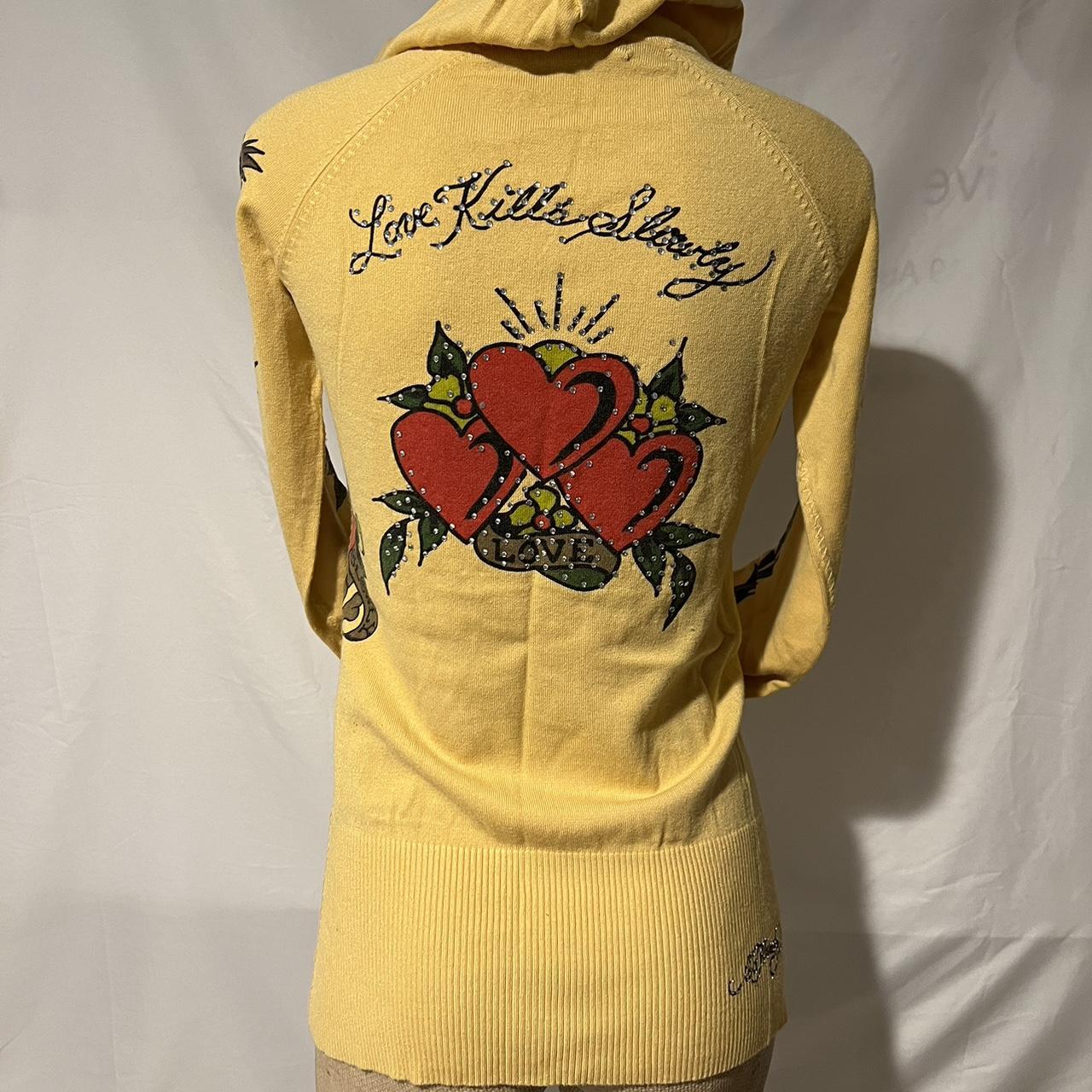 Vintage Ed Hardy Hoodie It is thin, and more orangey... Depop