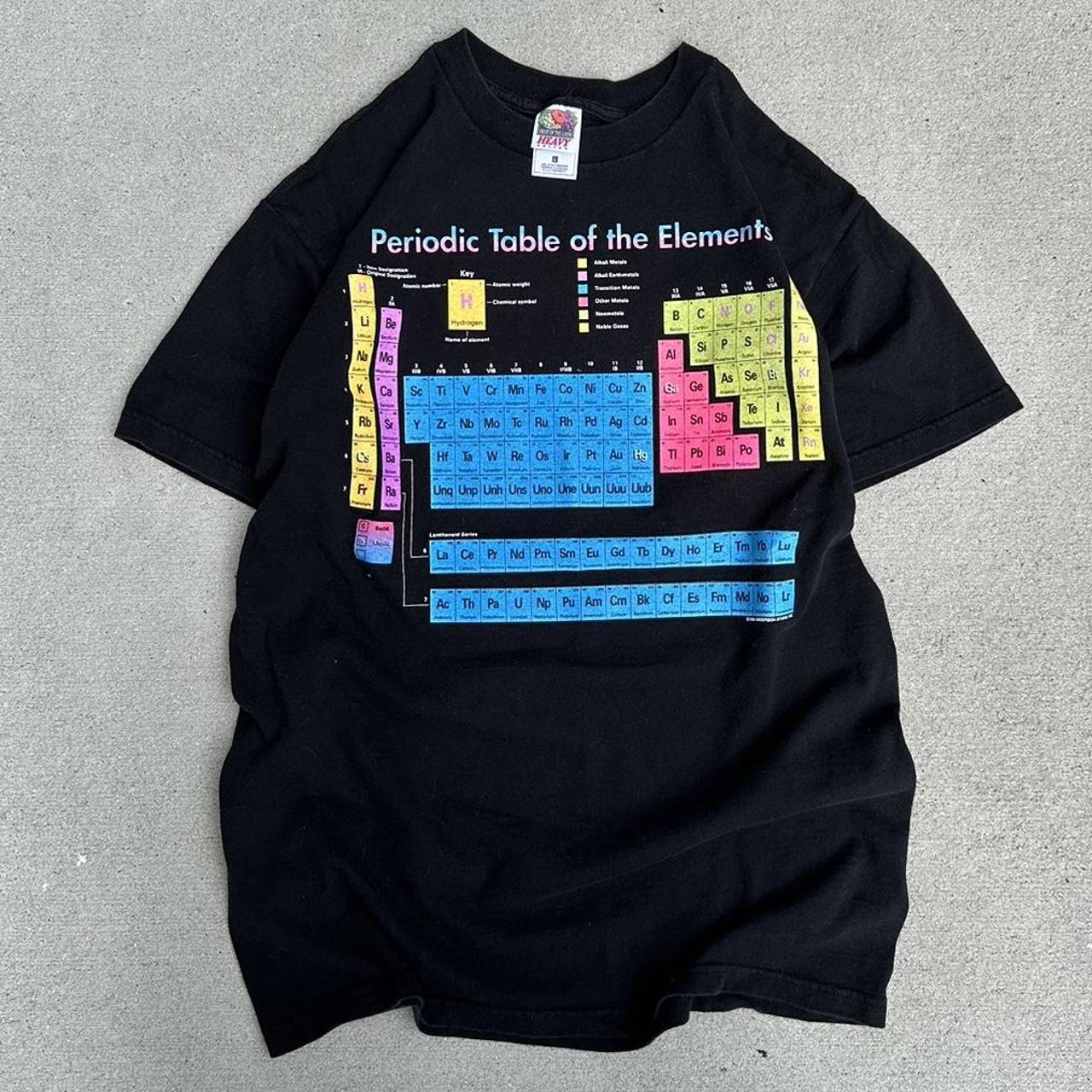 Vintage Periodic Table of elements T-shirt... - Depop