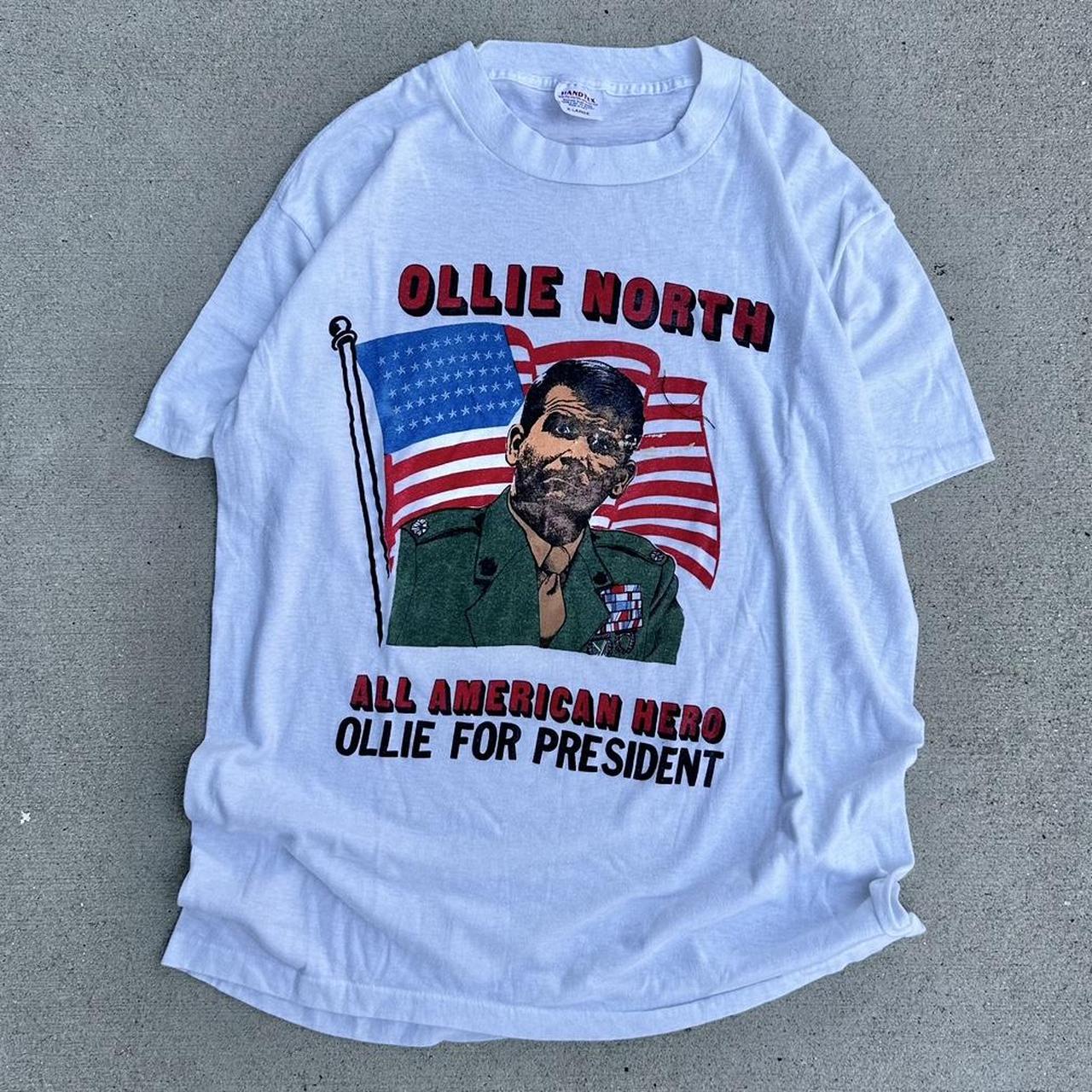 Vintage 90's Ollie North for president t-shirt... - Depop