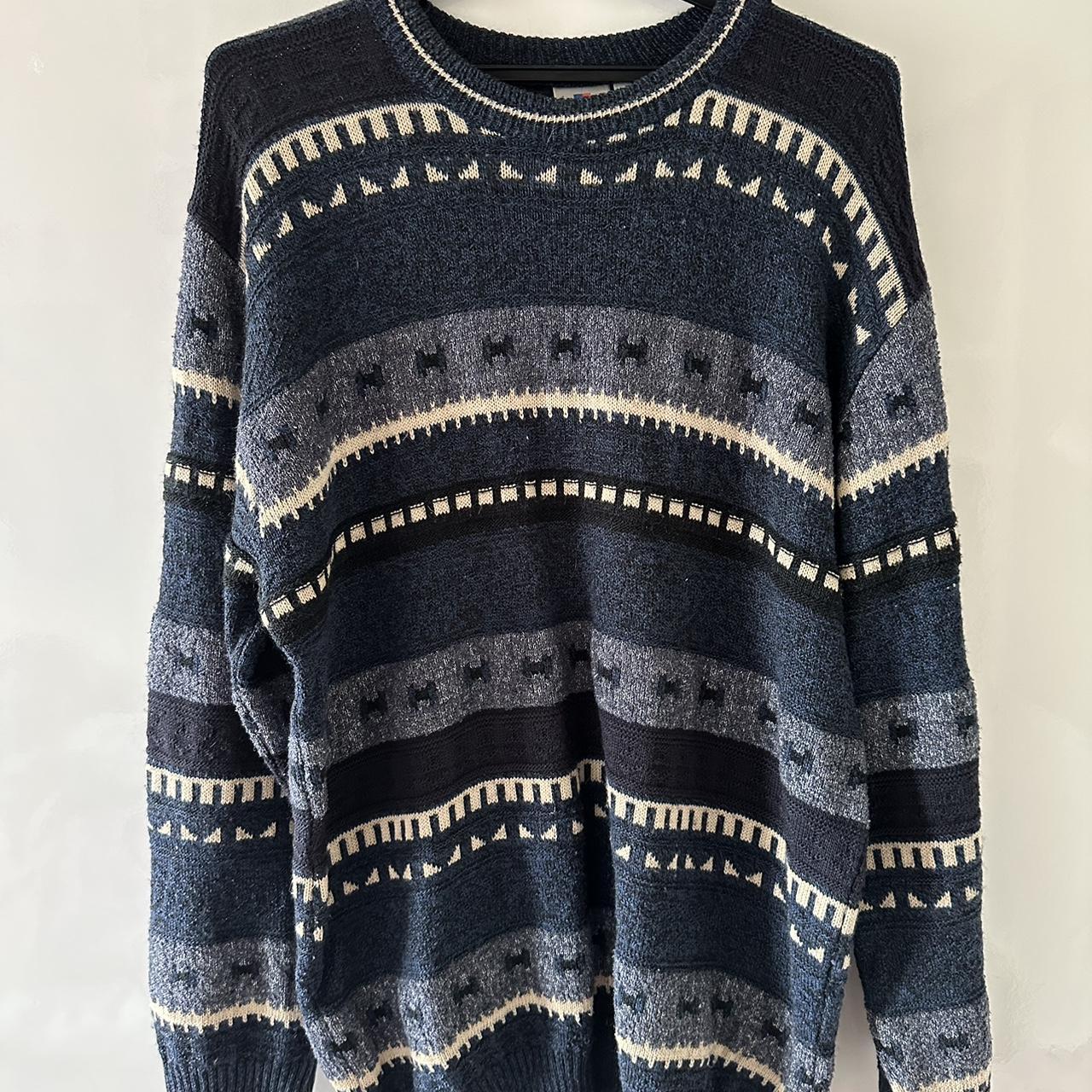 Gorgeous knitted jumper or sweater !! Lovely blue... - Depop