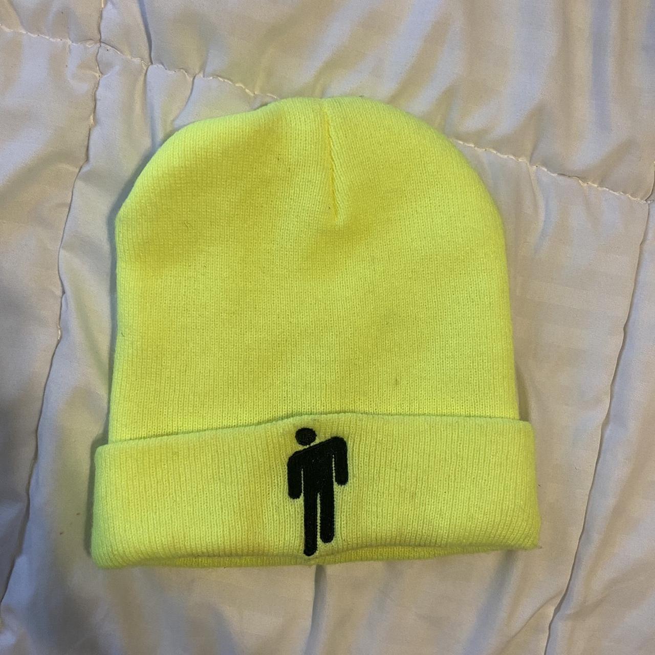 billie eilish neon yellow beanie one size Depop