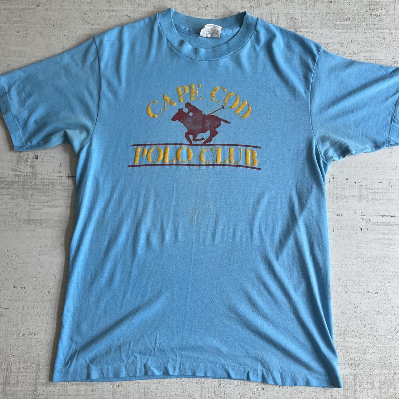 Vintage 80s 90s Cape Cod Polo Club Baby Blue Graphic... Depop