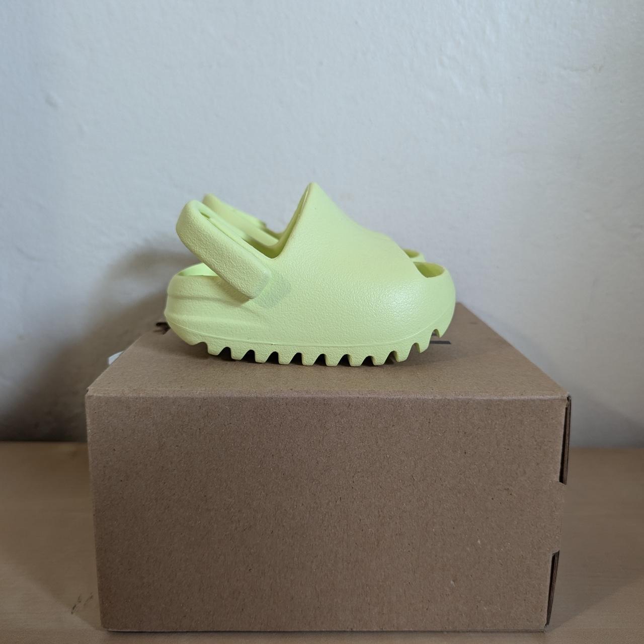 Adidas Yeezy Slide Infant Green Glow HQ4119 Size Depop