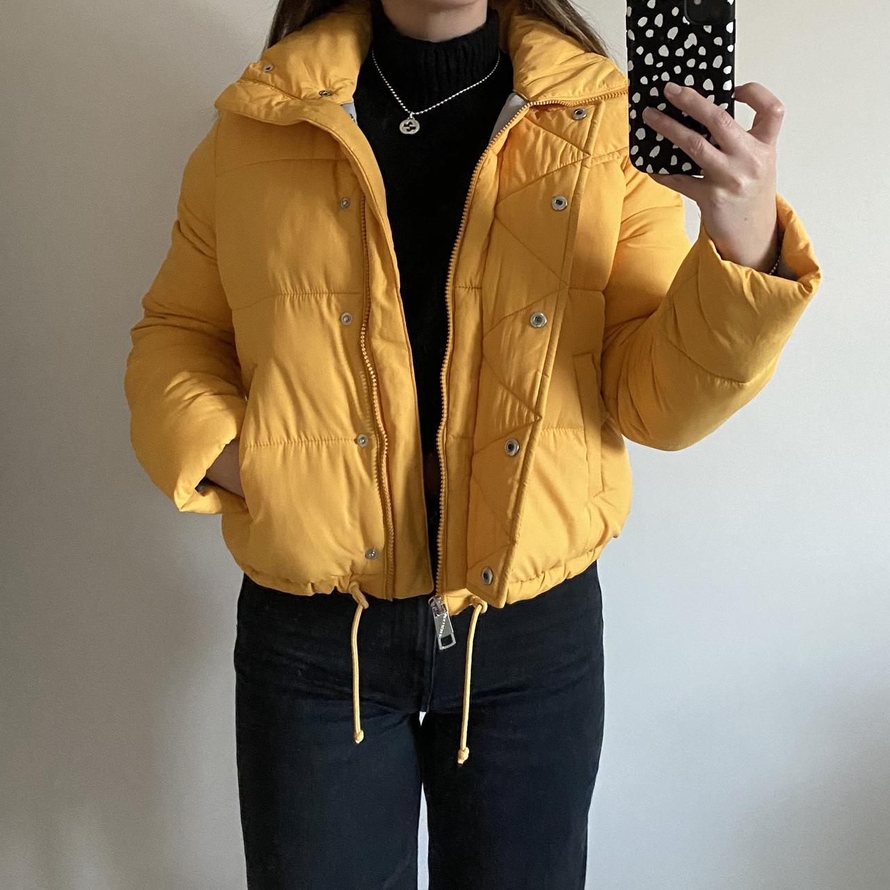 HOLLISTER MUSTARD YELLOW PUFFER JACKET SIZE