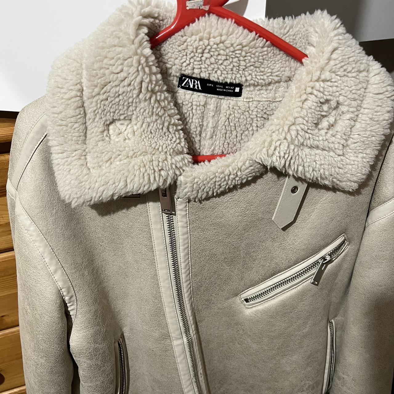 Shearling jacke zara deals