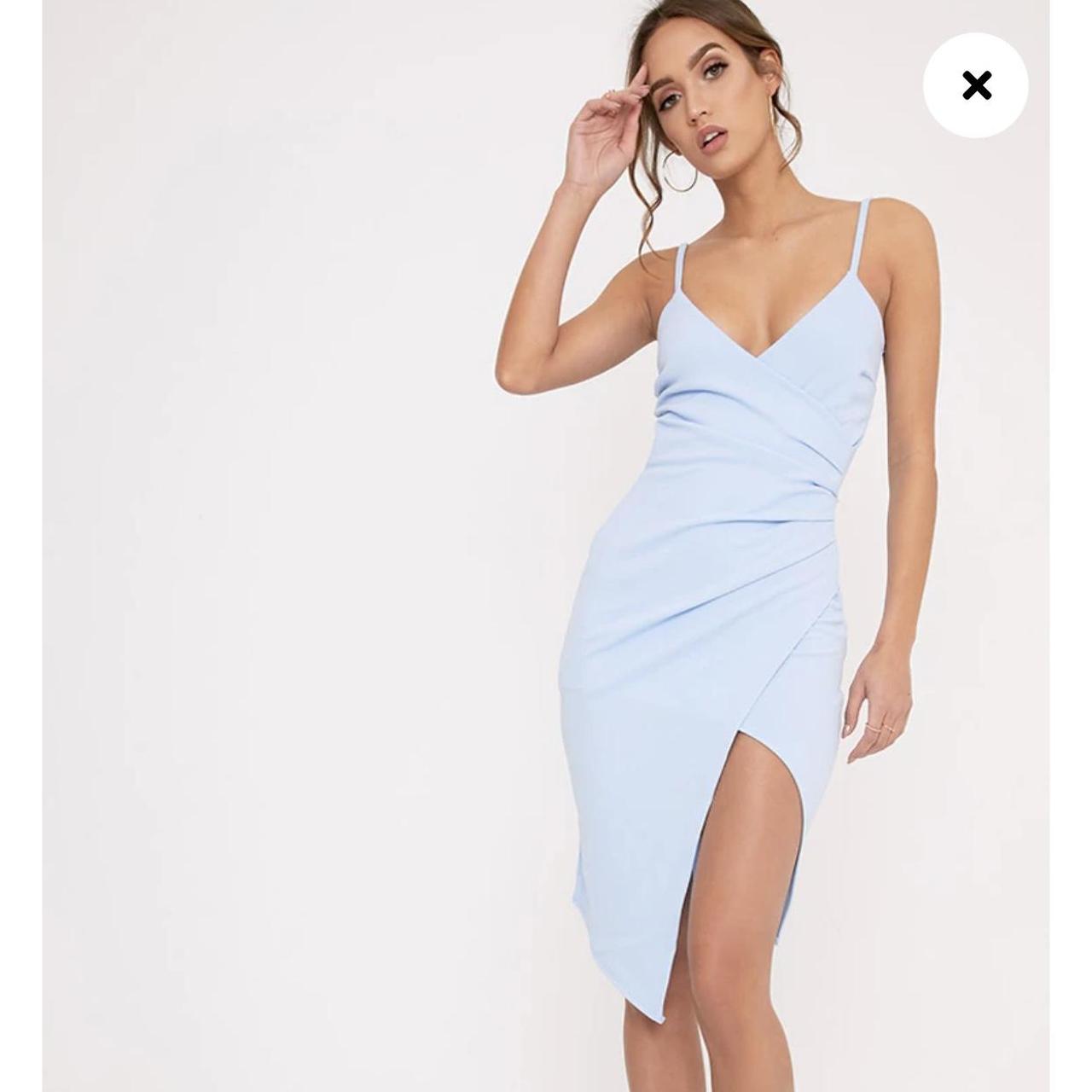 Dusty blue dress pretty little thing hotsell